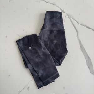 Lululemon Align High Rise 28" inseam tie dye smoke grey black leggings
